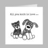 dog an cat cuddly toy cute greeting card