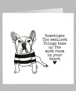 fun card French bulldog heart quote
