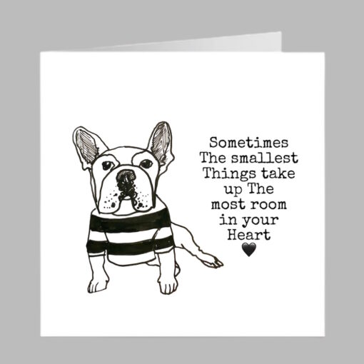 fun card French bulldog heart quote