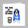 boston terrier gym adidas adidog weight training dog dad fathers day brithday cute fun birthday card greeting
