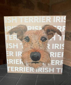 irish terrier word greeting card birthday fun cute dog