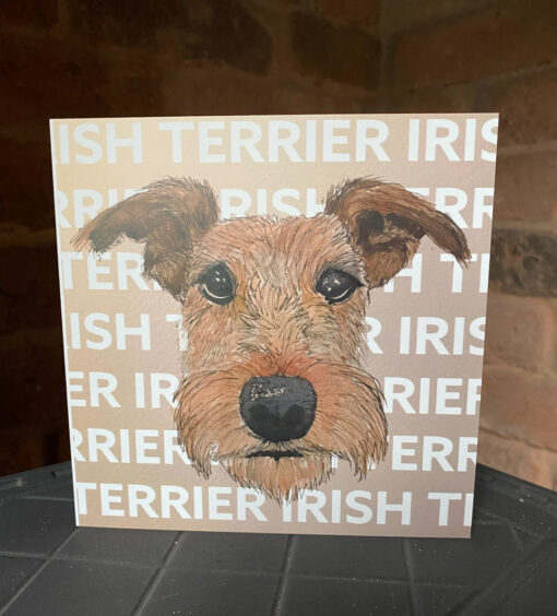 irish terrier word greeting card birthday fun cute dog