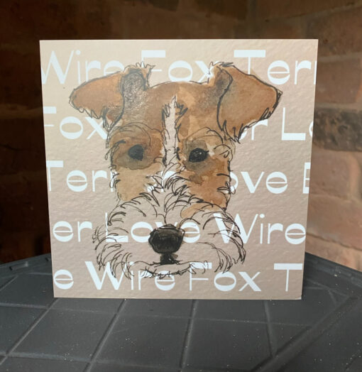 wire fox terrier greeting card cute dog fun birthday