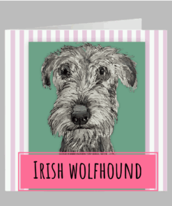 irish wolfhound greeting card birthday cute dog fun