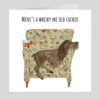 cocker spaniel on a chair glass of whisky greeting card fathers day birthday