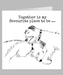 together is my favourite place to be terrier card dogs cuddled fun cute asleep birthday card