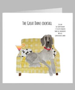 great dane dog cocktail chair yellow big dog fun cute birthday illustration fathers day mothers day